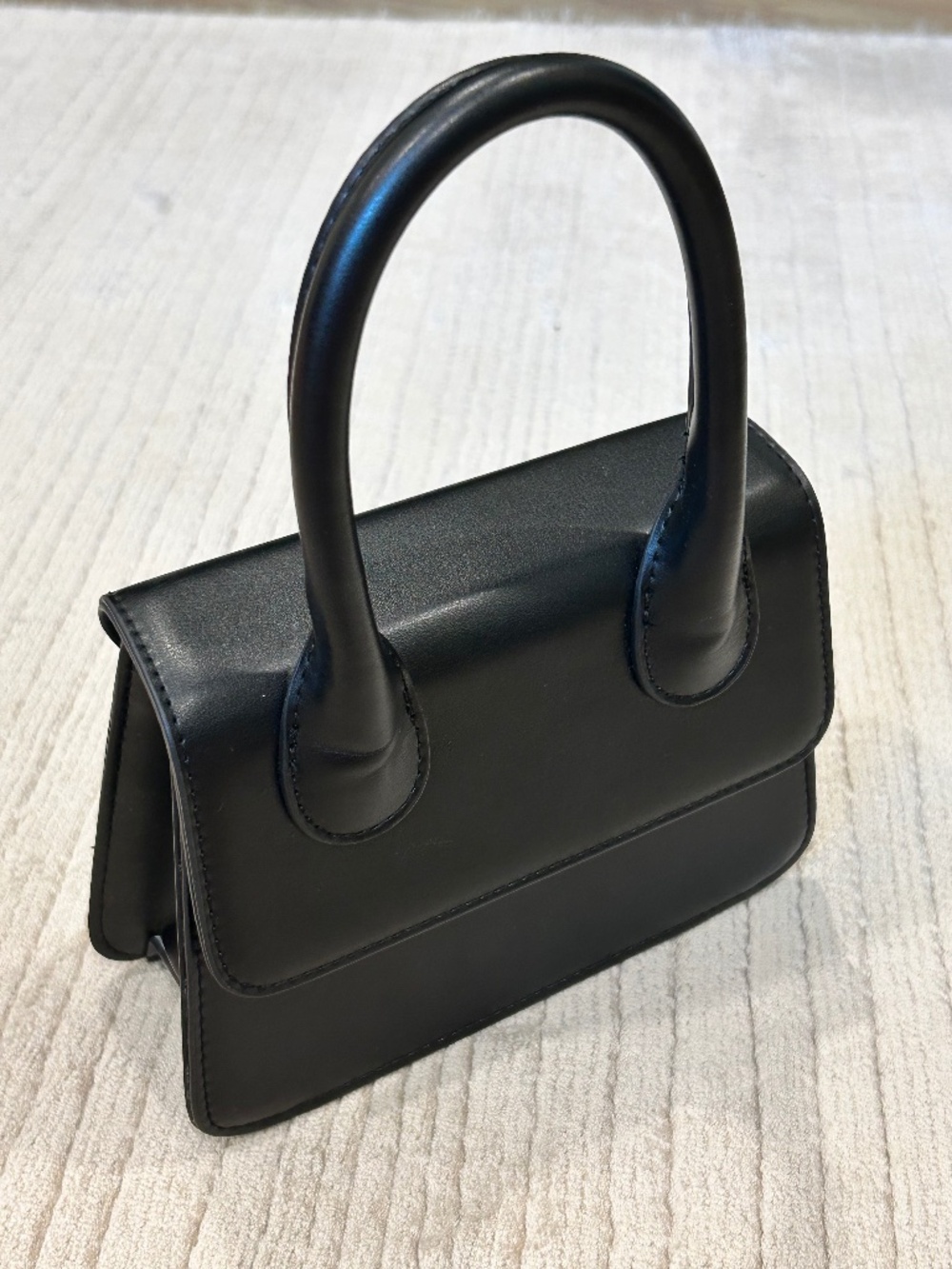 Abercrombie & Fitch Black Top Handle Mini Bag, Magnetic Closure, Gold Hardware